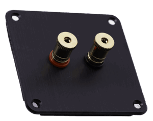Binding post plate set – Incl. 1 pair of 012-0210 – Black – Anodized – L100/H100/D3 [mm ]